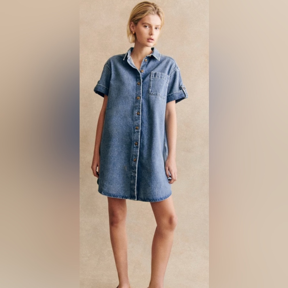 Denim Button-Up Dress